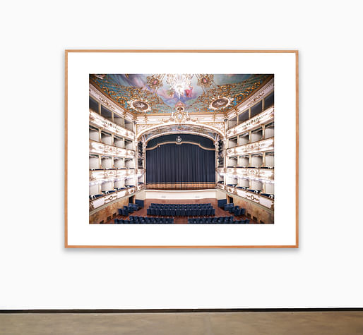 Candida Höfer, Teatro Comunale di Carpi IV 2011. C-print paper: 70 7/8 x 83 5/8 inches (180 x 212.4 cm) framed: 72 1/2 x 85 1/4 x 2 inches (184.2 x 216.5 x 5.1 cm) (CH-07954.2). Image courtesy Sean Kelly Gallery