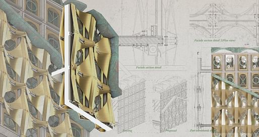 Serjeant Awards for Excellence in Drawing Part 1 winner 'Fabricated Identities: The Museum of Faith and Fashion' by Jaehyun Byeon (Cardiff University). Image: courtesy RIBA