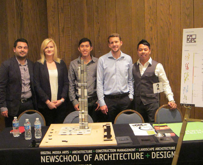 The winning NSAD team at the Mock Firm competition (left to right): Carlos Sandoval, Monika Banakaite, Lam Thanh Nguyen, Brandon Nash, and Wilfred Briones.