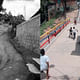 Images from before and after a stair upgrade in La Vega, Caracas, Venezuela.