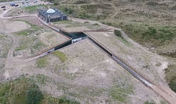 Bjarke Ingels compares the shape of the just-opened Tirpitz Bunker Museum to a freshly sliced hot potato