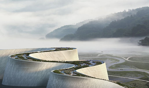The Shenzhen Natural History Museum is seeking proposals for exhibition designs. Rendering © 3XN