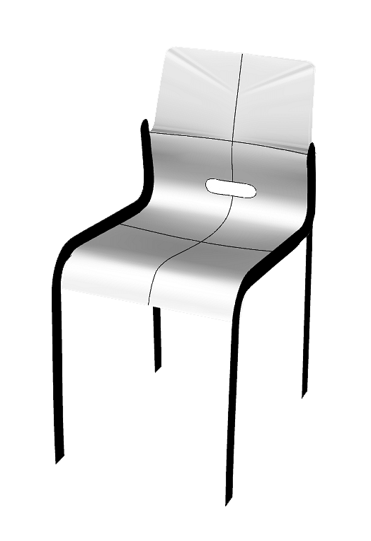 2. The digital Kari 3 chair in Rhinoceros 3D