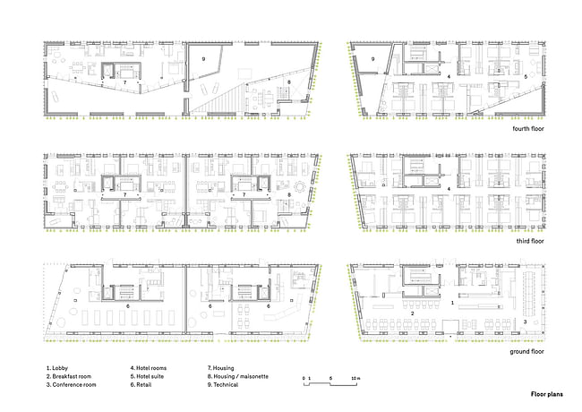 Stadthaus M1 floorplans, courtesy of Barkow Leibinger.