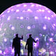 Sonic Light Bubble is a six-metre wide living, breathing bubble installation, which pulsates with light and sound.