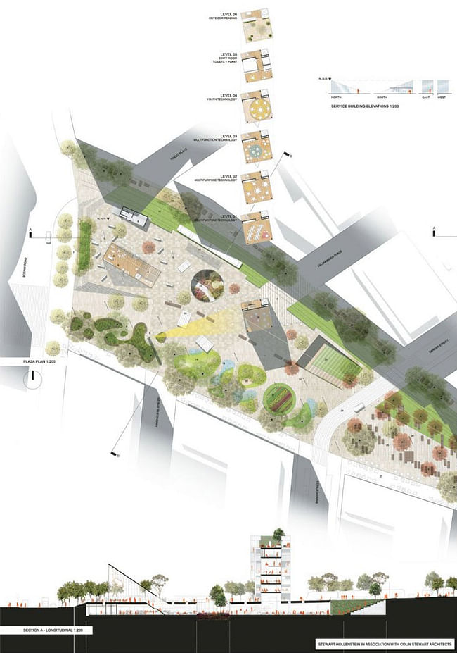 Plan of the winning entry by Stewart Hollenstein with Colin Stewart Architects (Image courtesy of City of Sydney)