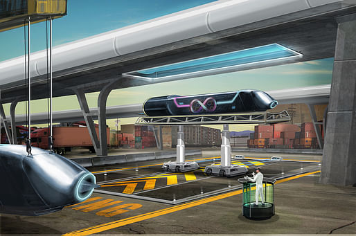 An artist's rendering of the Hyperloop. 