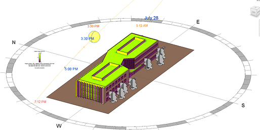 An example of solar analysis used to make early design decisions based on verified energy analysis data.