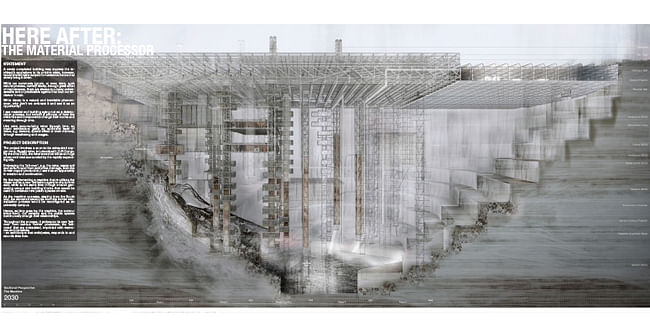 Here After: The Material Processor - Aron Wai Chung Tsang (HONG KONG). Image courtesy of Unbuilt Visions competition.