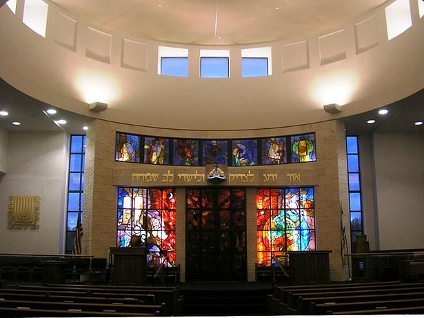 Sanctuary - with stained glass relocated from former building