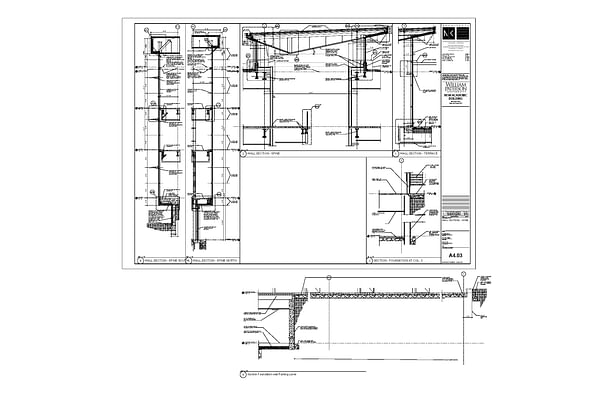 Plan Sections of Spine of Building