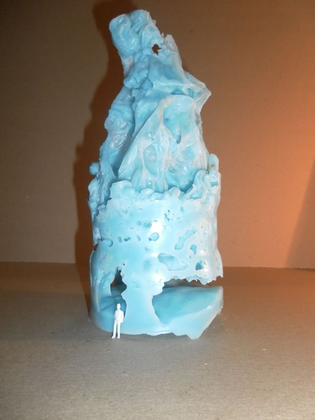 Concept Model. Blue candle wax.