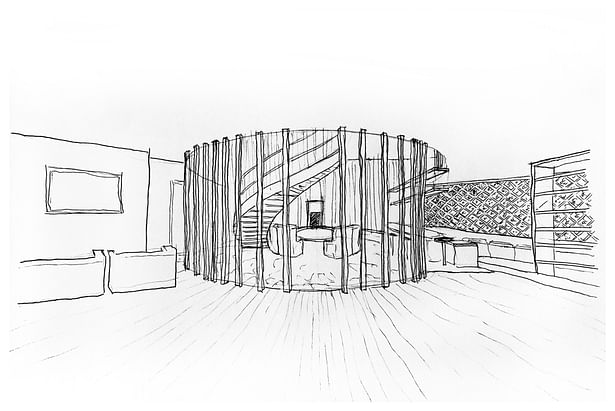 Main entrance view sketch