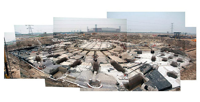 Construction photo of the Samaranch Memorial Museum in Tianjin, China, designed by HAO / Holm Architecture Office + Archiland Beijing (Image: HAO / Holm Architecture Office + Archiland Beijing)