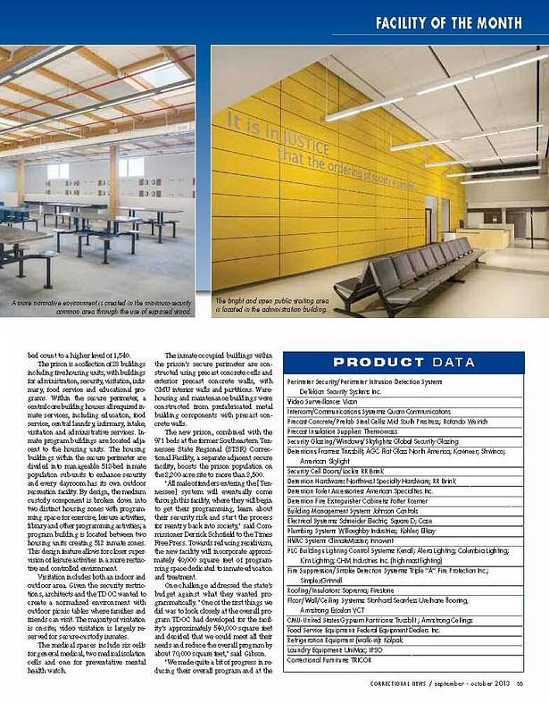 Project of the month from November issue of Correctional News.