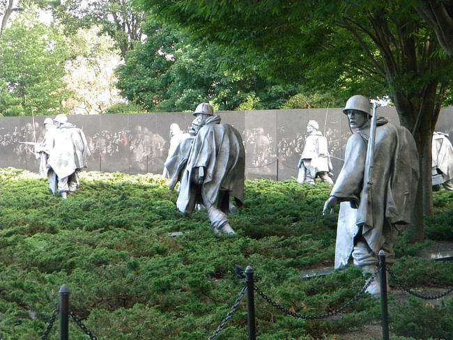 Korean War memorial in Washington, DC, via flickr user ttarasiuk.