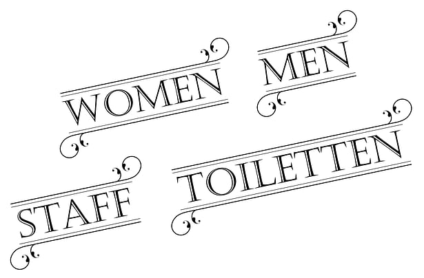 Washroom Text Signage