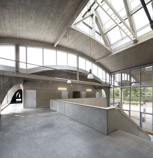 The Perret Hall - Cultural Centre Culture in Montataire, France. Designed by Atelier d'architecture Pierre Hebbelinck, HBAAT - HELEEN HART — MATHIEU BERTELOOT. Photo © Francois Brix.