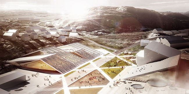 Rendering, Sports Plaza, summer (Image: David Garcia Studio and Henning Larsen Architects)