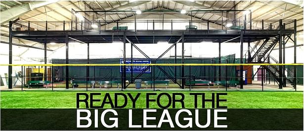 Batting Cage Mezzanine we built in Syracuse, NY