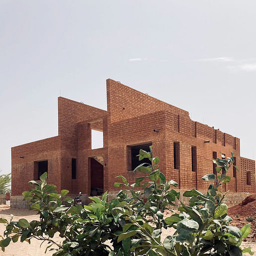 Worofila’s family house in Keur Guilaye, Senegal, made of compressed earth blocks. Image courtesy Worofila