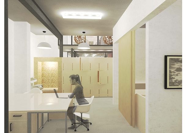 Render - Office with lockers