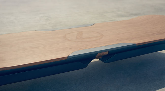 The design features a bamboo deck emblazoned with the Lexus logo. Credit: Lexus