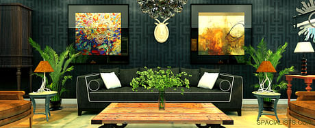 Ebony Interior 3D rendering Design. www.spacialists.com