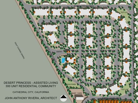 DPCC Assisted Living Community - A proposed 300 Unit Assisted Living Community located within an existing gated resort community to provide security and a sense of connection with the surrounding resort community.