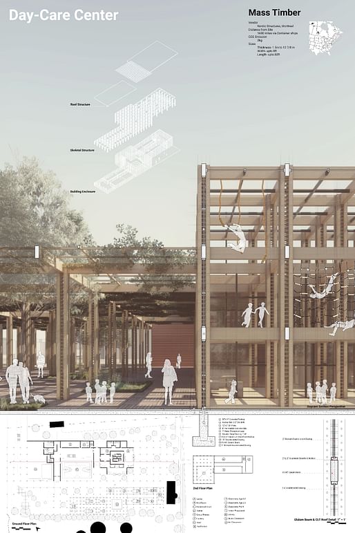 Third Place: Timber Living. Students: Cyrus Amani, Osiel Guzman, Himangshu Kedia, and Wei-Che Chang, University of Illinois at Urbana-Champaign. Faculty Sponsor: Tait Johnson, University of Illinois at Urbana-Champaign.