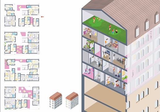 3RD PRIZE: “9.000 New Social Houses for Paris” by Chiara Quintanal Rivacoba + Bianca Ludovica Palmieri (Italy). University: Polytechnic University of Turin.