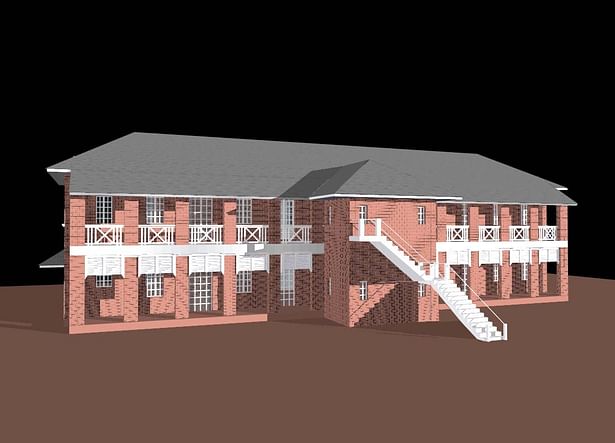 simulation of the back of the building