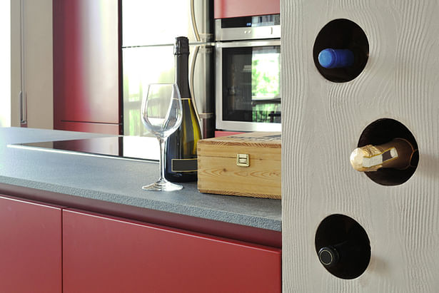 built-in wine holding