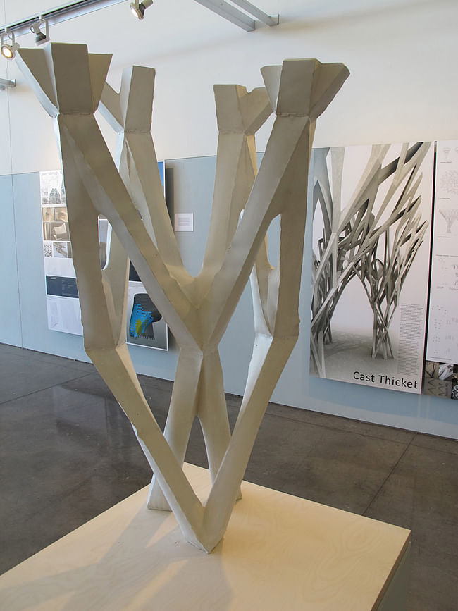 Prototype and boards of CAST THICKET exhibited at CCA / ACADIA conference