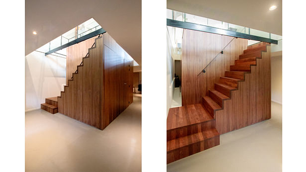 wooden cube/stairs with glass ceiling – basement floor