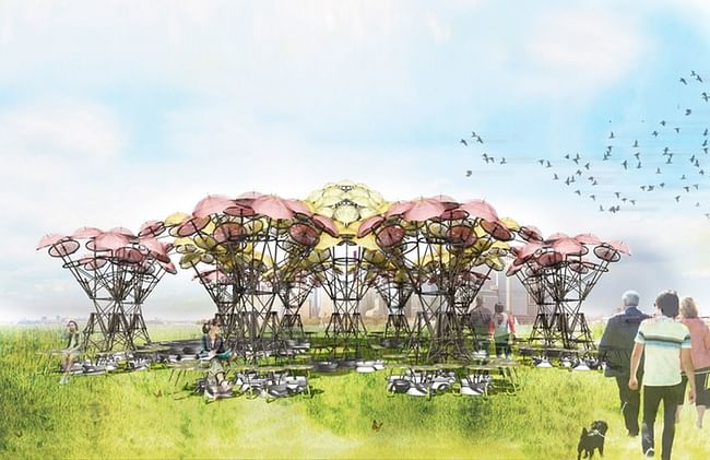 Organic Growth Summer Pavilion on Governors Island 2015 by Izaskun Chinchilla Architects. Image via Kickstarter.