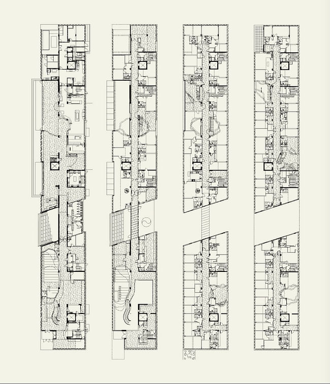 Simmons Hall, MIT, Cambridge, MA, 1999-2002; floor plans. © Steven Holl Architects. Reprinted from Steven Holl (Phaidon, 2015).
