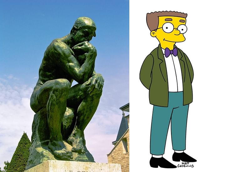 'The Thinker' versus 'Smithers' from The Simpsons (images courtesy Wikipedia).
