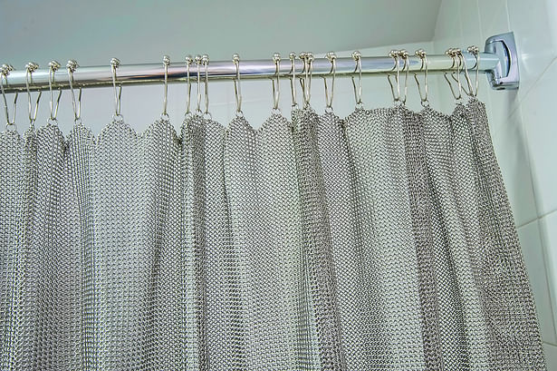 Chain mail shower curtain