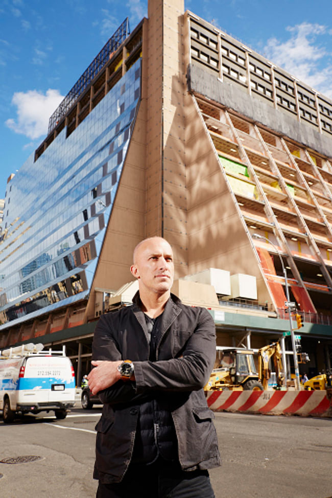 JOSHUA PRINCE RAMUS OF REX ARCHITECTURE STANDS IN FRONT OF 450 WEST 33RD STREET (PHOTO- YVONNE ALBINOWSKI: FOR COMMERCIAL OBSERVER)
