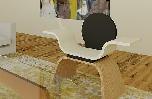 2019 FORM Student Innovation Competition Grand Prize winner: Alyssa Holcomb, University of Central Oklahoma | “Shrug Chair”. Photo via Formica.