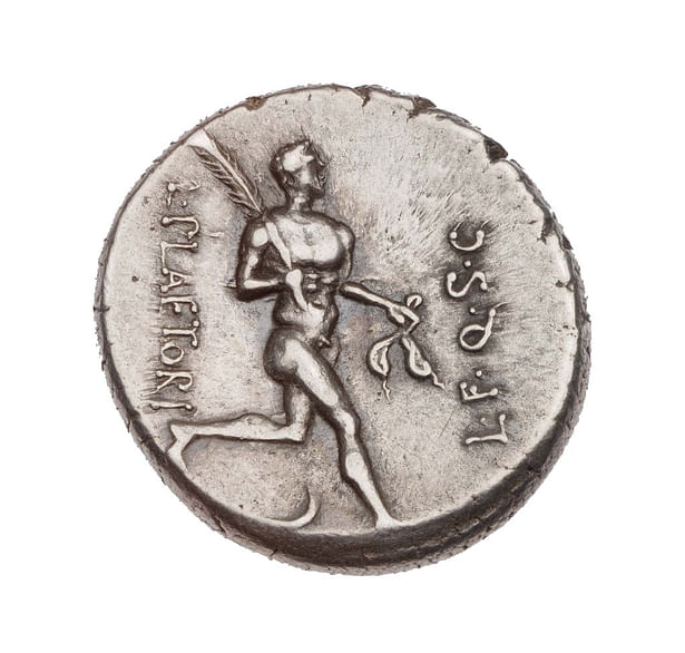 Roman coins with Juno Moneta’s figure circa 46 B.C.