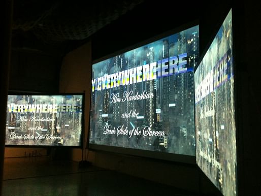 Young's three screens in SCI-Arc's W.M. Keck lecture hall.