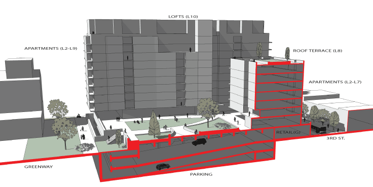 N-S Section Through Site