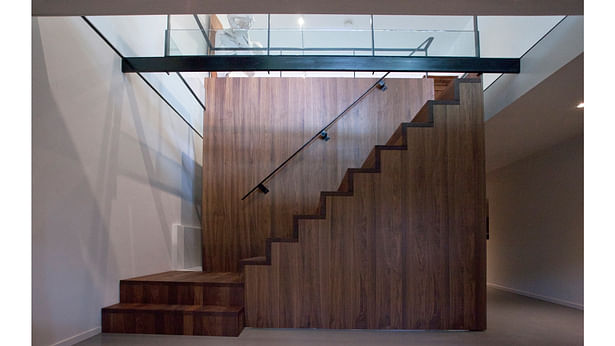 wooden cube/stairs with glass ceiling – basement floor