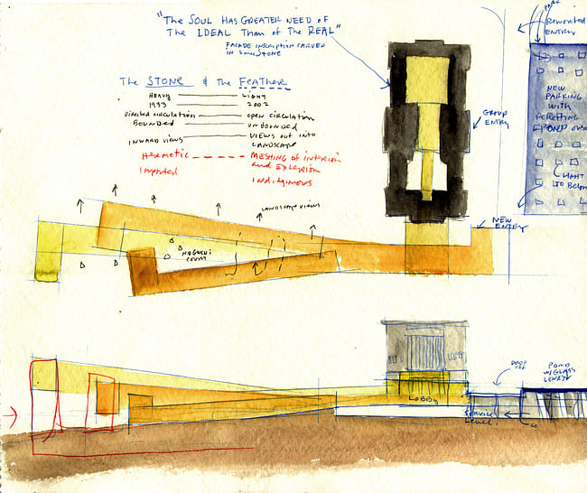 Sketch for Nelson-Atkins Museum of Art. Courtesy of Steven Holl Architects.