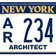 A custom 'Registered Architect' plate. Image via dmv.ny.gov