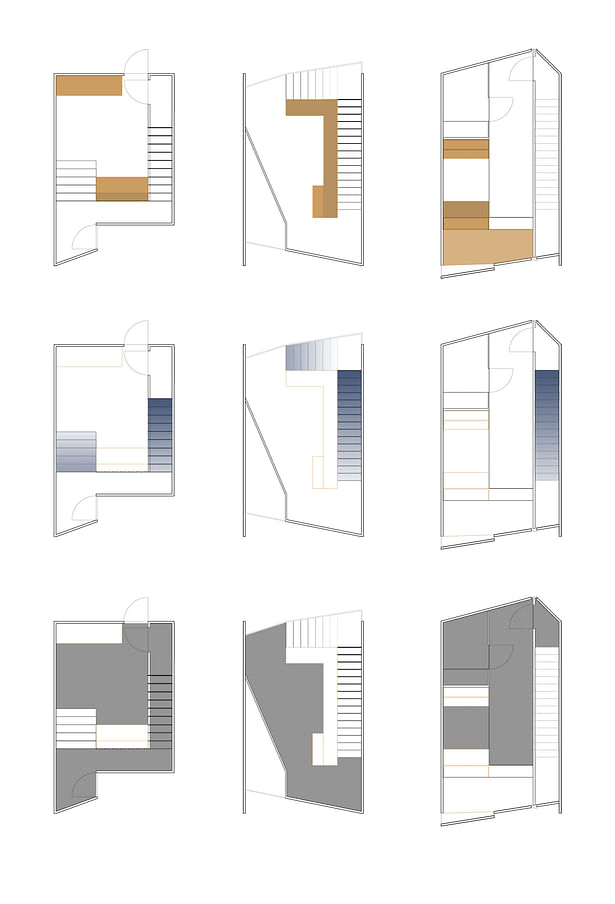 Plans demonstrating program, circulation, and floor space