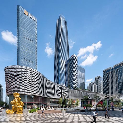 Shenzhen Center, Dabaihui Plaza by Kohn Pedersen Fox. Image: © Ztpvision, courtesy CTBUH. 