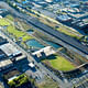 Tom Leader: Aerial view, Railroad Park, Birmingham, AL, 2010. Photo: Aerophoto